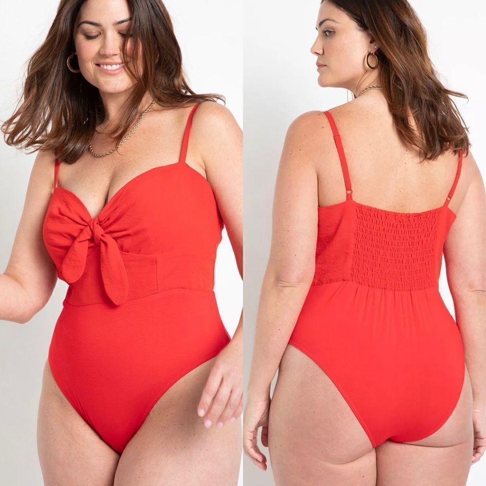 ✨FINAL SALE Eloquii Tie Front Bustier Bodysuit Size 22